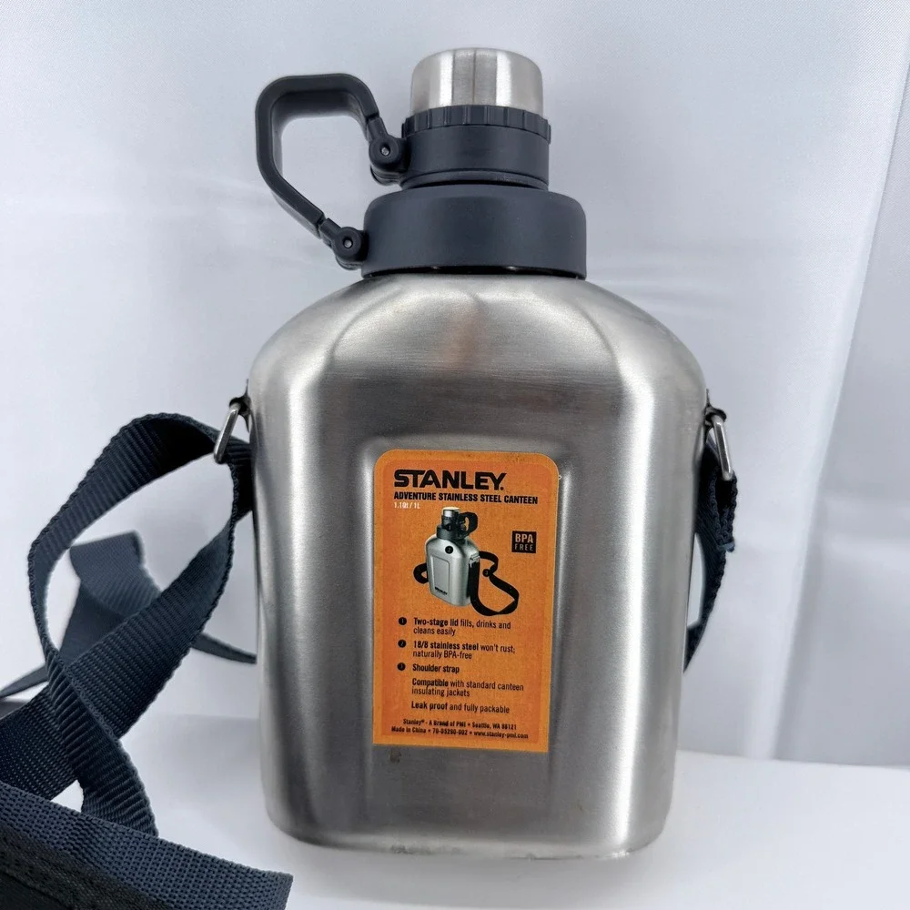 Stanley Steel Canteen 1.1Qt w Gerber Bear Grylls Pouch Strap Survival Kit - Picture 4 of 10